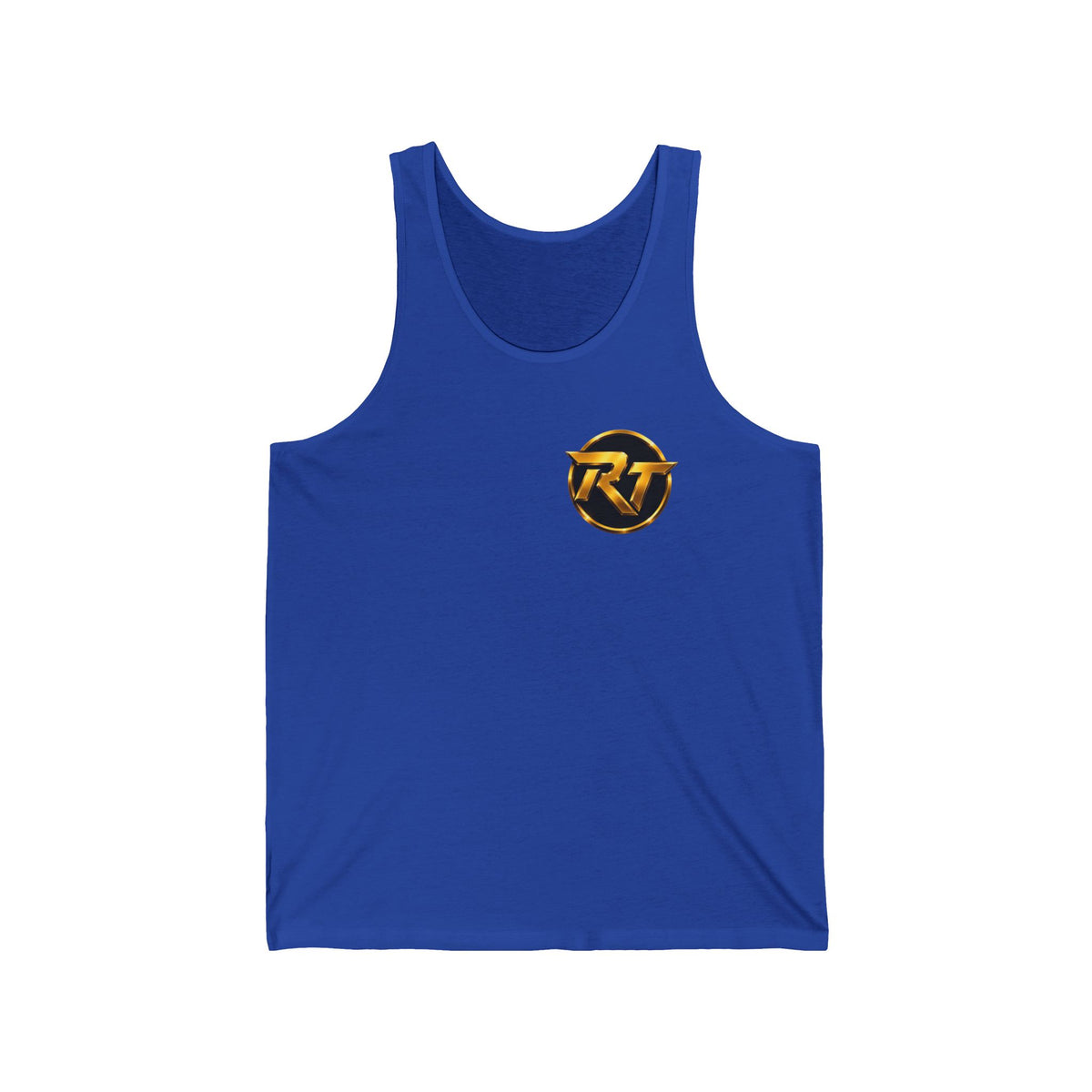Gold RT Logo Tank | Minimal Chest Emblem, Athletic Sleeveless Top