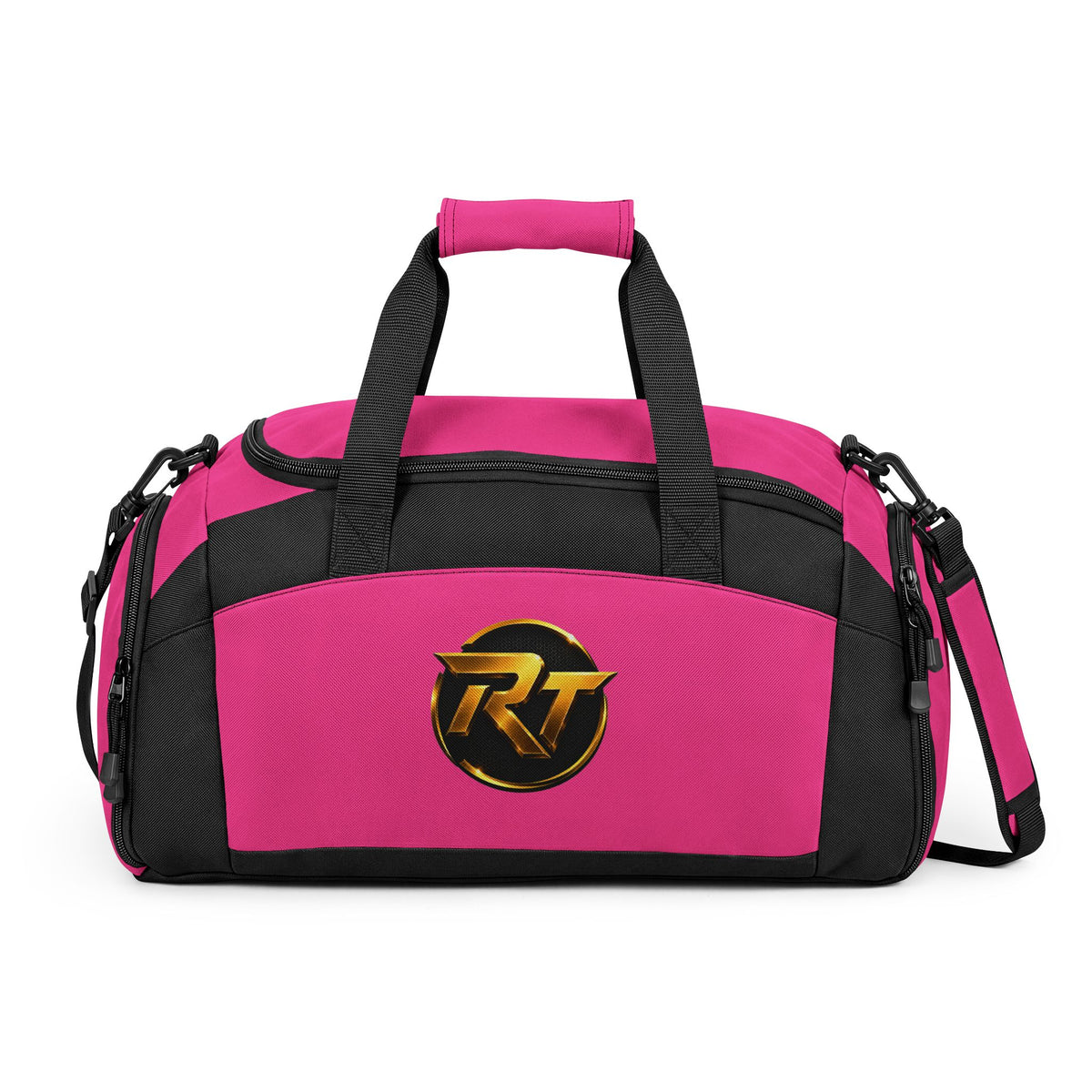 Gold Monogram RT Logo Gym Bag | Personalized Sports Duffel