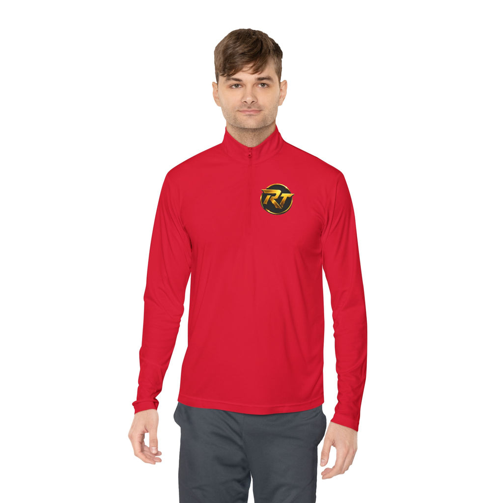 RT Circle Logo Quarter Zip | Minimal Crest Pullover, Embroidered Chest