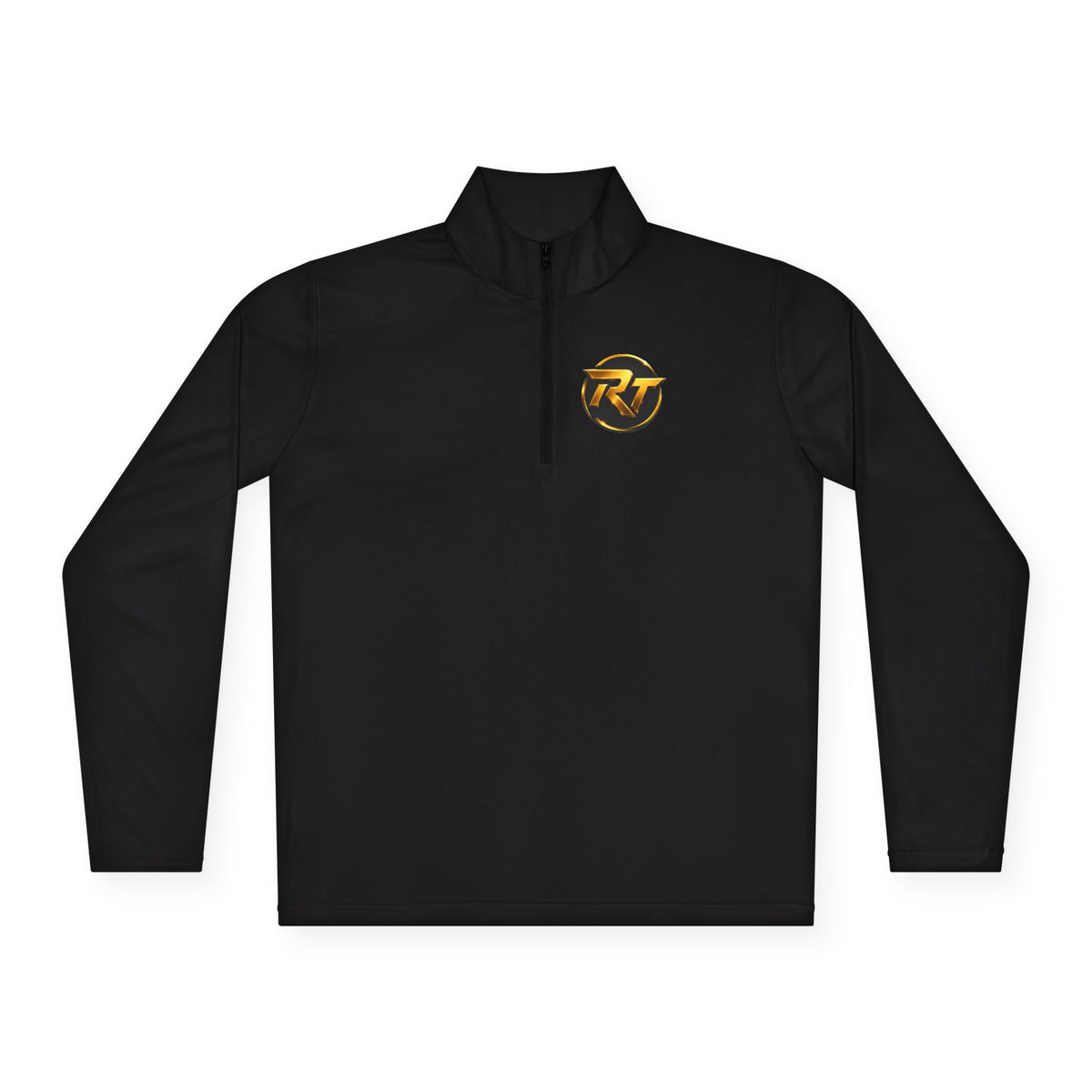 RT Circle Logo Quarter Zip | Minimal Crest Pullover, Embroidered Chest