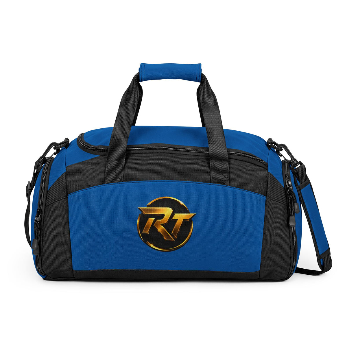Gold Monogram RT Logo Gym Bag | Personalized Sports Duffel
