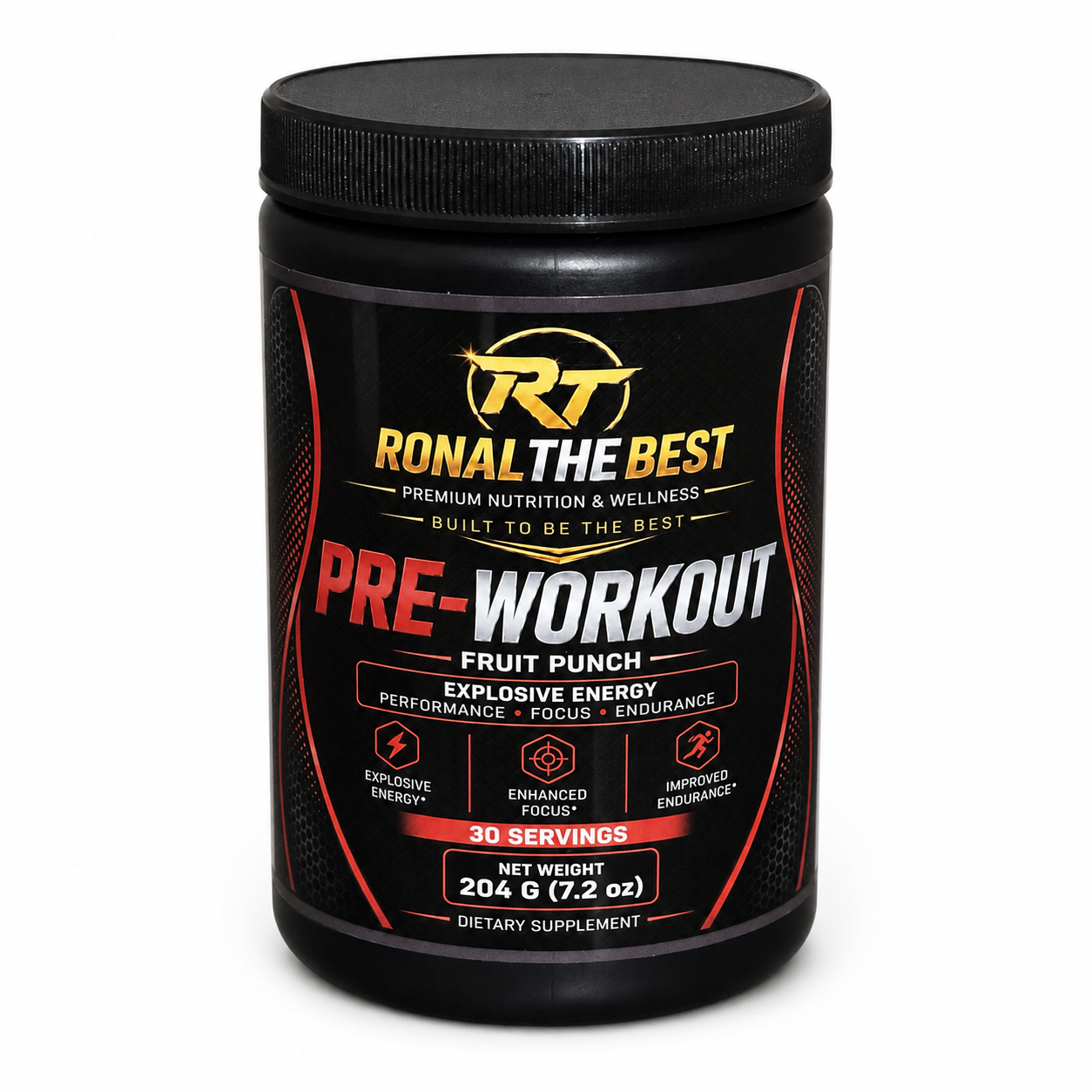 Pre-Workout Fruit Punch – Explosive Energy – 30 Servings