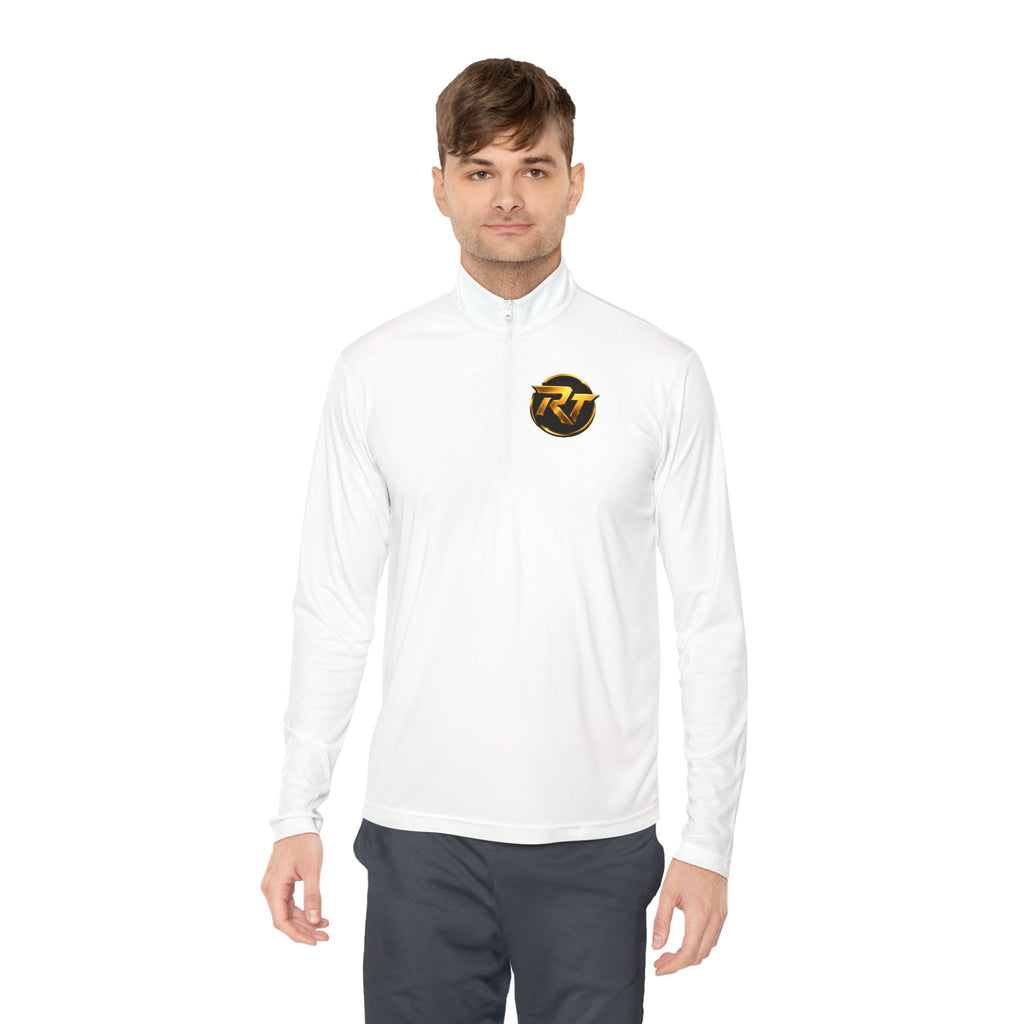 RT Circle Logo Quarter Zip | Minimal Crest Pullover, Embroidered Chest