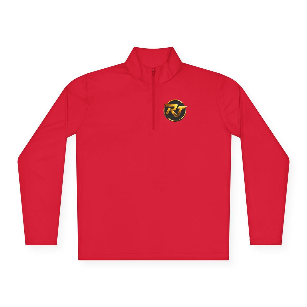 RT Circle Logo Quarter Zip | Minimal Crest Pullover, Embroidered Chest