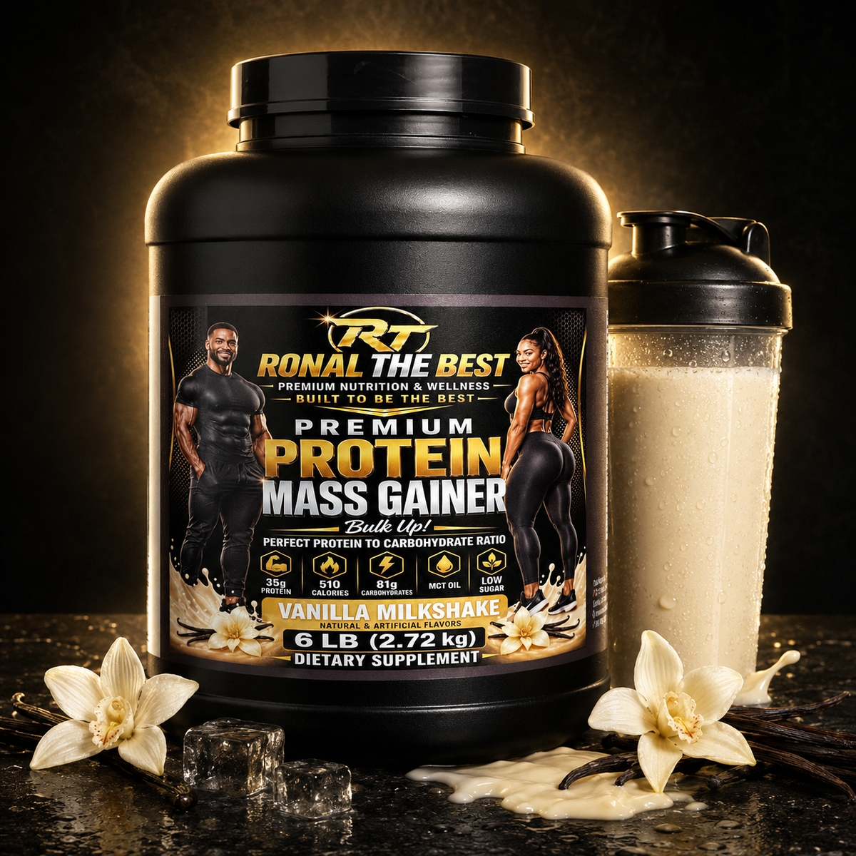 Premium Protein Mass Gainer – Vanilla Milkshake – 6 LB