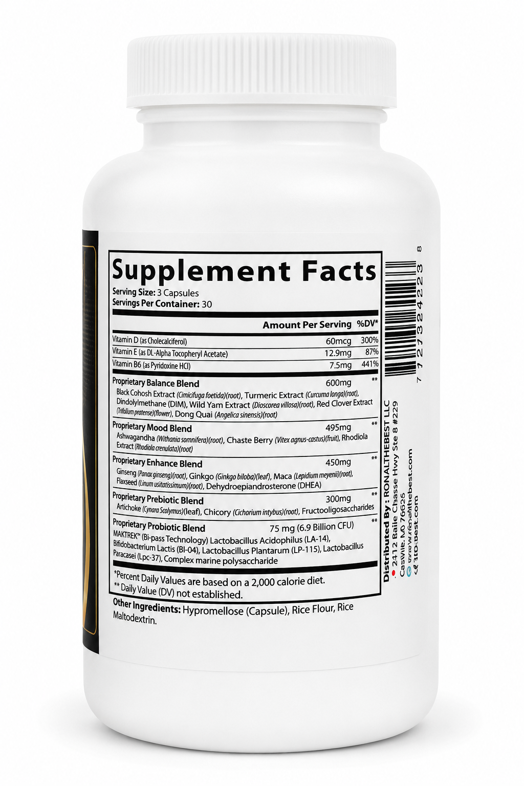 Menopause Support with Wild Yam Extract – 90 Capsules